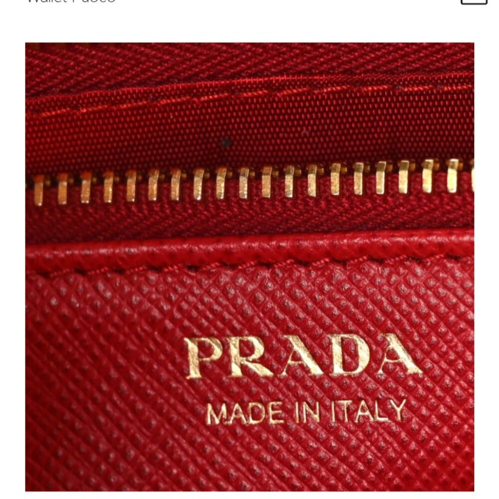 Prada Saffiano Metal Mini Chain Wallet Fuoco - Picture 3 of 4